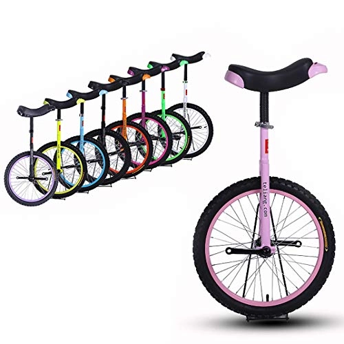 Monocycles : GJZhuan Roue Formateur Monocycle, Hauteur Rglable Skidproof Butyl Pneus Mountain quilibre Vlo Ergonomique Selle Kids' Monocycle Fun Bike Fitness Monocycle (Color : Pink, Size : 16inhc)