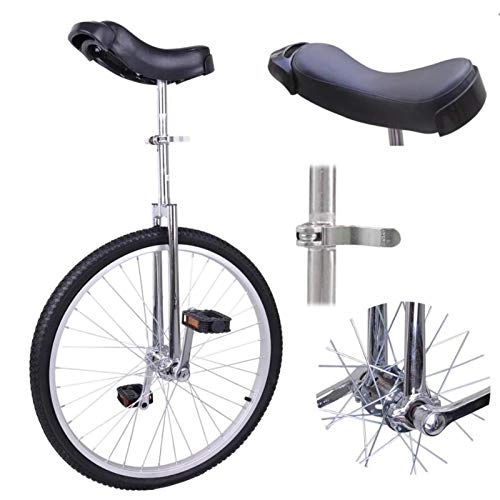 Monocycles : Good KK Monocycle Chrome Kids plaqué 24" Pouces Cadre Enfant Adulte Équilibre à vélo Entraîneur Une Roue de vélo de vélo avec Aujustable Hauteur / Ergonomique Selle