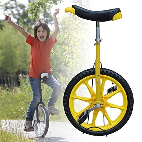 Monocycles : HWBB Monocycle Hauteur Réglable Légère de Monocycle de Roue de 16"Pouces, Mini Monocycles pour Enfants / Débutants, pour Les Personnes de 110cm ~ 140cm de Hauteur, Charge 150kg (Color : Yellow)