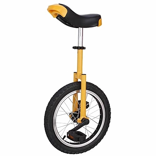 Monocycles : HXFENA Monocycle, Cadre de Jante en Alliage D'Aluminium Equilibre Exercice de Cyclisme Art Acrobatique Roue de VéLo Selle Ergonomique ProfiléE Charge Max 80 KG / 16 Inch / Yellow