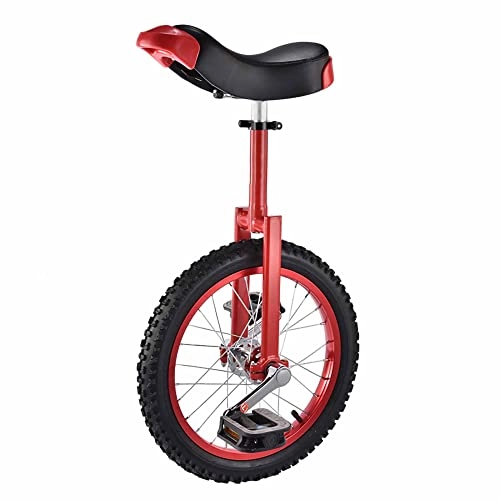 Monocycles : HXFENA Monocycle Pour Enfants, Roue D'Exercice de VéLo D'éQuilibre de Sport AntidéRapante RéGlable Selle Ergonomique ProfiléE avec Support Pour Adolescents DéButants / 16 Inches / Red