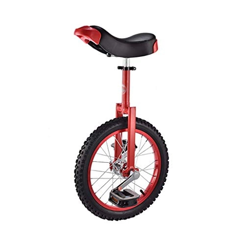 Monocycles : JHSHENGSHI Monocycle 16 / 18 Pouces Simple Rond pour Enfants Adulte équilibre en Hauteur réglable Exercice de Cyclisme Rouge (Taille: 16 Pouces) monocycle