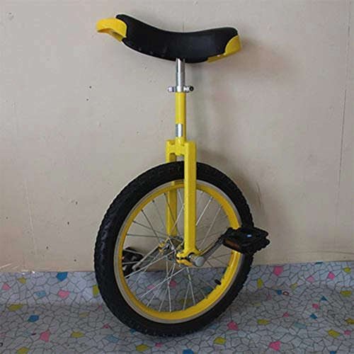 Monocycles : JUIANG avec siège réglable en Hauteur monocycle, Solide et Durable vélo à Une Roue, Libération Rapide Monocycle vélo, pour Une Utilisation par Les Enfants de 1.4 à 1.6 mètre, 18 Pouces 18 inch Yellow