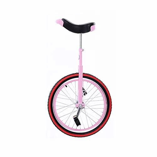 Monocycles : JUIANG avec siège réglable monocycle, Sûr et Stable Monocycle vélo, Antidérapant et Goutte Adulte Formateur Monocycle, Convient aux monocycles Enfants / Adultes 16 inch Pink