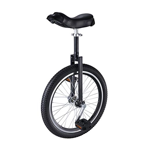 Monocycles : JUIANG Forte Performance antidérapante vélo à Une Roue - Selle réglable au Design humanisé Monocycle vélo - avec des pédales antidérapantes Silencieux Adulte Formateur Monocycle 20 inch Black