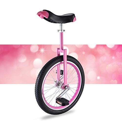Monocycles : JUIANG Forte Performance antidérapante vélo à Une Roue - Selle réglable au Design humanisé Monocycle vélo - avec des pédales antidérapantes Silencieux Adulte Formateur Monocycle 20 inch Pink