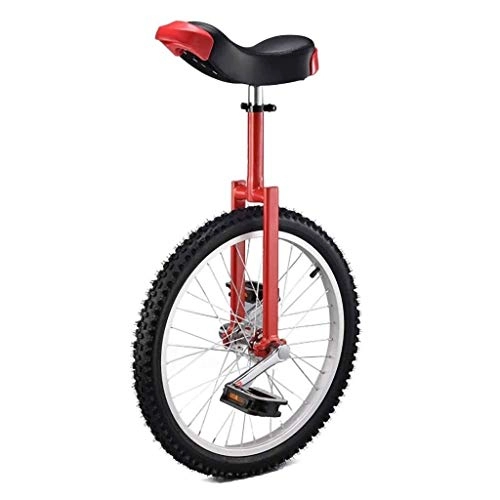 Monocycles : lilizhang 20 Pouces monocycle Ajustable, Forte Cadre en Acier de manganèse en Aluminium en Alliage d'alliage d'aluminium SKIDPHARE One Wheel Vélo for Adultes Teens Teens Boy Rider (Size : Red)