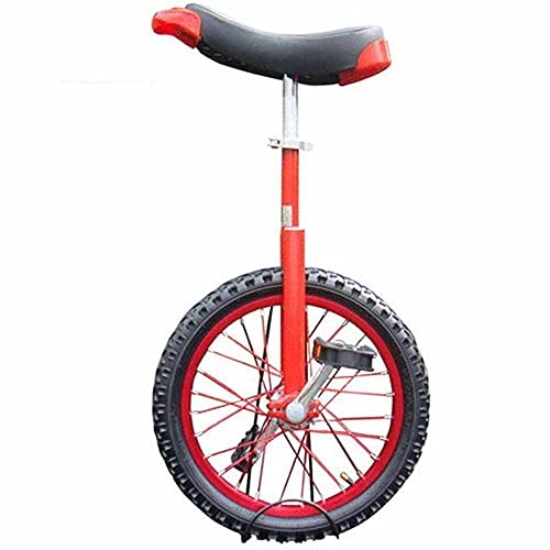 Monocycles : LJHBC Monocycle 14 / 16 / 18 / 20 Pouces pour Adultes / Enfants / Entrée, Monocycle extérieur réglable avec Aolly Rim 4 Couleurs en Option(Size:16in, Color:Rouge)