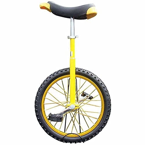 Monocycles : LJHBC Monocycle 14 / 16 / 18 / 20 Pouces pour Adultes / Enfants / Entrée, Monocycle extérieur réglable avec Aolly Rim 4 Couleurs en Option(Size:18in, Color:Jaune)