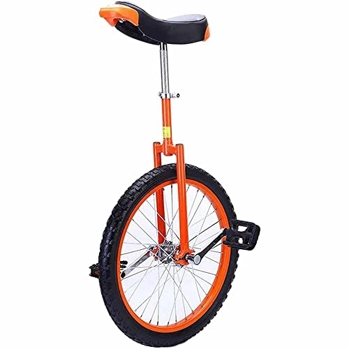 Monocycles : LJHBC Monocycle Crampons de vélo de Route avec pédales de vélos d'intérieur Selle Ergonomique profilée pour Enfants Garçons Filles Uni-Cycle Débutant Roue Simple(Size:20in, Color:Orange)