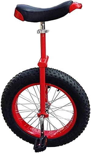 Monocycles : LJHBC Monocycle Monocycle Robuste pour Adultes 20 / 24 Pouces Roue Monocycle Réglable en Hauteur avec Pneu Extra épais à Jante en Alliage, Charge 150kg / 330Lbs Exercice de vélo d'(Size:20in, Color:Rouge)
