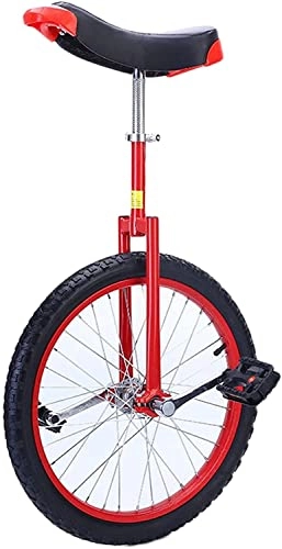 Monocycles : LJHBC Monocycle vélo 14 / 16 / 18 / 20 Pouces pour Adultes Enfants - Cadre en Acier au manganèse Solide Vélo à Une Roue pour Cavalier Ados, Montagne en Plein air (Rouge)(Size:16in, Color:Rouge)