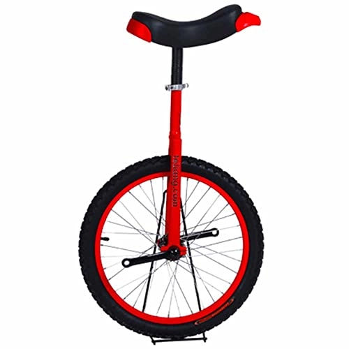 Monocycles : LJHBC Monocycle vélo Unisexe 18" Monocycle débutant Jante en Alliage antidérapant Vélo à pédales d'exercice de Remise en Forme avec siège réglable 5 Couleurs en Option(Color:Rouge)