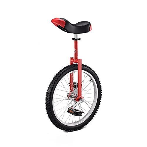 Monocycles : LuiYninhuoJin 20Inch Monocycles avec Poignées, Monocycle Anti-déchets, Monocycle À Grande Roue Extérieure avec Pneu Gras Et Selle Réglable (Color : Red, Size : 20 inches)