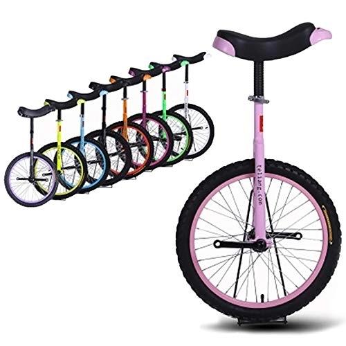 Monocycles : Monocycle 20 Pouces Monocycle Réglable avec Jante en Aluminium, Balance One Wheel Bike Exercise Fun Bike Fitness for Débutants Professionnels (Color : Pink)