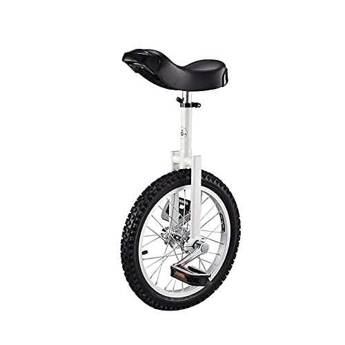 Monocycles : Monocycle Blanc Réglable Monocycle pour Enfants / Adultes, Exercice D'Équilibre Fun Bike Fitness, avec Support De Monocycle, 16 / 18 / 20 Pouces, Charge 150Kg (Couleur : Blanc, Taille : 16 Pouces) Durable