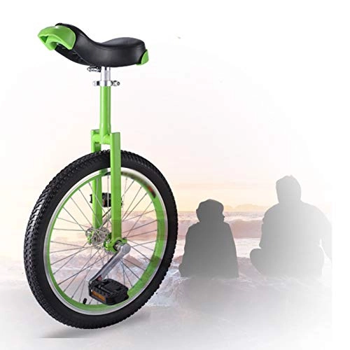 Monocycles : Monocycle De Roue De 16 / 18 / 20 Pouces, Monocycle Freestyle Unisexe Cadre en Acier Solide Selle Ergonomique Profilée pour Débutant (Color : Green, Size : 16 inch)