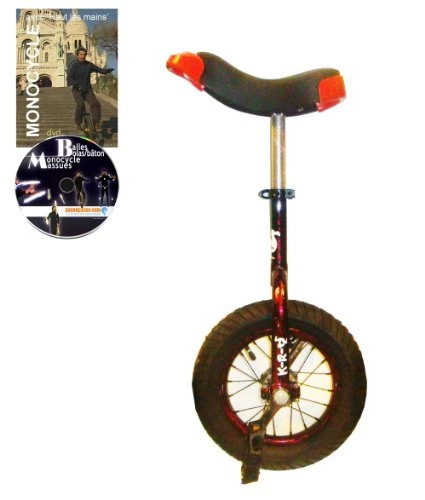 Monocycles : Monocycle Dodo 12 pouces (30cm) ROUGE pour les enfants à partir de 4 ans + DVD offert