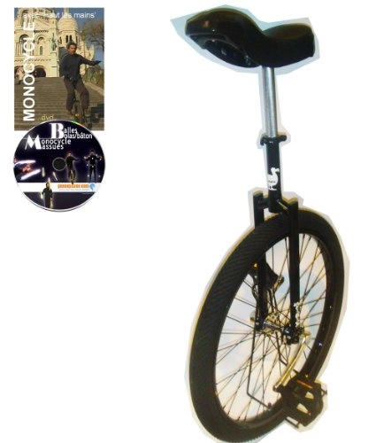 Monocycles : Monocycle Dodo 24 pouces (60cm) NOIR - Convient pour la route partir de 13 ans + DVD offert