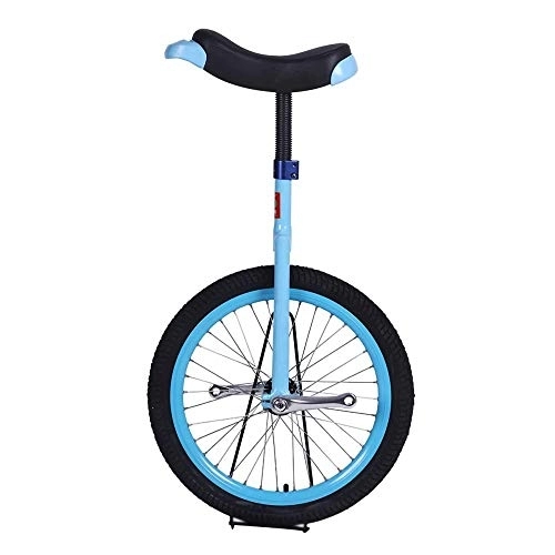 Monocycles : Monocycle, DéButants Enfants Adultes RéGlable AntidéRapant VéLo Acrobatique éQuilibre de Roue Exercice de Cyclisme avec Support / 20 pouces / bleu