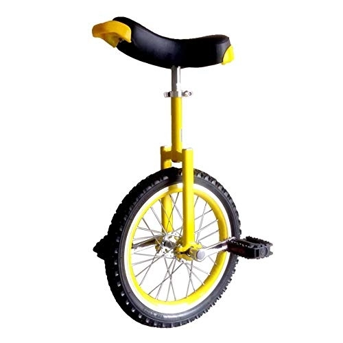 Monocycles : Monocycle, Exercice de Cyclisme D'éQuilibre Pneu AntidéRapant RéGlable Roue Acrobatique de Selle Ergonomique ProfiléE Pour Enfants DéButants Adultes / 18 inches / jaune
