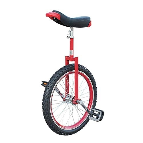 Monocycles : Monocycle garçon fille unisexe vélo enfant adulte débutant, roue 16" / 18" / 20" / 24", hauteur réglable, charge 150 kg (couleur : rouge, taille : 51 cm))