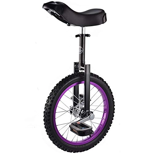 Monocycles : Monocycle Monocycle de 16 Pouces pour Garçon Fille Enfants (7 / 8 / 9 / 10 / 12 Ans), Cour de L'école Vélo D'équilibre pour Les Sports de Plein Air, Cadeau d'anniversaire (Color : Purple)