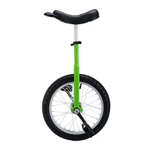 Monocycles : Monocycle, Monocycle À Roues 16 / 18 / 20 Pouces Unisexe Exercice De Vélo D'équilibre des Pneus De Montagne en Butyle Antidérapant for Débutant (Color : Green, Size : 16 inches)