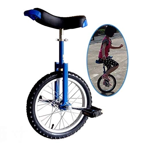 Monocycles : Monocycle pour Enfants À Roues 16" / 18", Grand Monocycle D'Entraînement pour Adultes 20" / 24", Meilleur Cadeau d'anniversaire, Vélo d'exercice À Vélo D'Équilibre Réglable en Hauteur (Couleur : Bleu, T