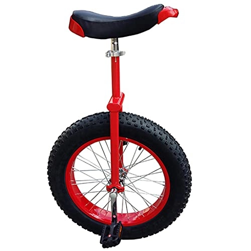 Monocycles : Monocycle Roues Tout-Terrain Plage Exercice Cyclisme Équilibre, avec Pédales Antidérapantes Et Supports Aluminium, Vélo Sport Plein Air Adapté Aux Adultes Et Aux Débutants, 20 inch Red