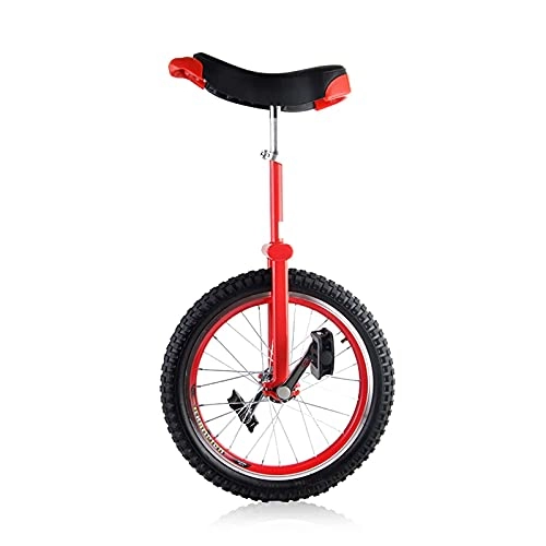 Monocycles : Monocycle Rouge de Roue de 16 / 18 / 20 / 24 Pouces pour Les Filles d'enfants / Adultes, Cadre en Acier résistant et Jante d'alliage, pour l'exercice d'équilibre de Sports en Plein air, 18"(46 cm)