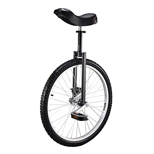 Monocycles : Monocycle RéGlable, EntraîNeur de Roue D'Exercice de Cyclisme D'éQuilibre Monocycles AntidéRapant Professionnel Adapté Aux Adolescents DéButants Adultes / 24 pouces / Noir