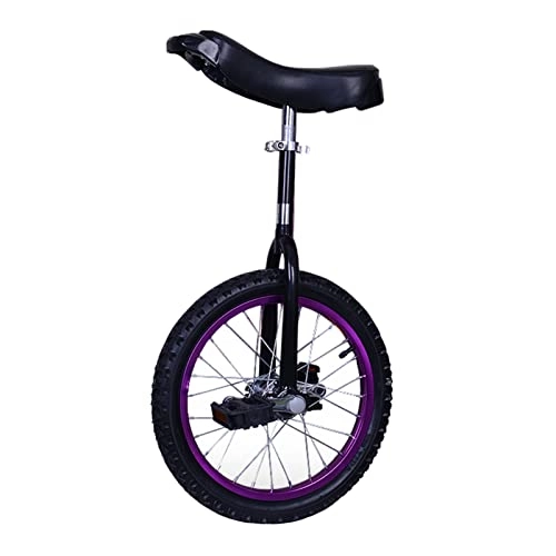 Monocycles : Monocycle Vélo D'équilibre Monocycle à Roues de 16 Pouces pour Les Cavaliers Débutants, Monocycles à Siège Réglable pour Les Personnes de 4 à 5 Pieds de Haut, Charge 150kg / 330lbs (Color : Purple)
