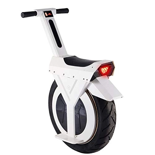 Monocycles : Monocycle électrique 17 Pouces vélo Intelligent Somatosensory Single Wheel Bike Balance Bike, White, 4Ah