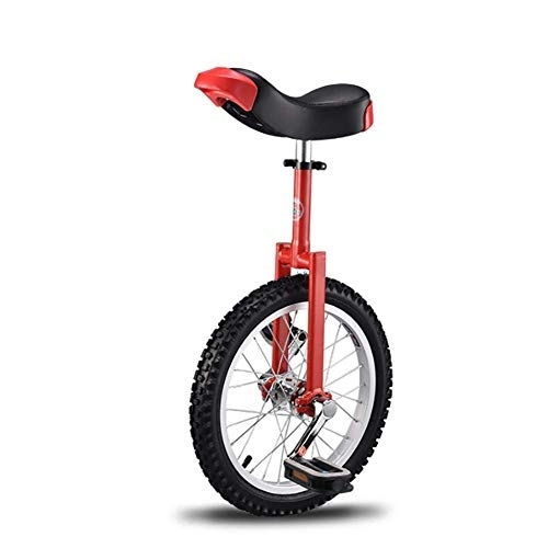 Monocycles : Moter monocycle, 16-inch Roues monocycle entraîneur, 2, 125 Pouces pneus de Montagne butyle antidérapant, la Hauteur d'assise réglable, Rouge