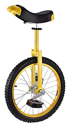 Monocycles : MQLOON Monocycle Roue de 18 Pouces - à Une Roue pour vélo d'équilibre, vélo Hauteur réglable - avec Support - Unisexe (18 Pouces Jaune)