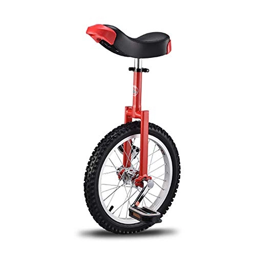 Monocycles : Niguleser Monocycle, 16" Roue Formateur monocycle, 2.125" Skidproof Butyl Pneus Mountain, Hauteur d'assise rglable, Enfants Adultes quilibre Cyclisme Exercice, Rouge