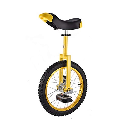 Monocycles : Qomili 16"Pouces monocycle uni-Cycle monocycle aride pour Adultes Enfants, vélo de Roue extérieure pour Adolescents Girl garçon Cavalier, Cadeau, Jaune
