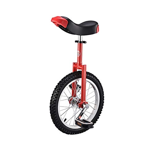 Monocycles : QWEASDF 16", 18", 20", 24" Monocycle vélo Hauteur réglable Monocycle Cirque +Support de monocycle pour Ados / Kid's / Adulte Charge Montagne, Rouge, 16"