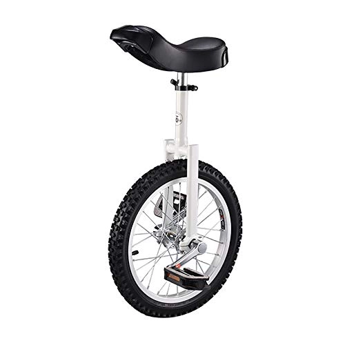 Monocycles : QWEASDF 16", 18", 20", 24" Monocycle vélo Hauteur réglable Monocycle Support de monocycle pour Ados / Kid's / Adulte Charge Montagne, Blanc, 16
