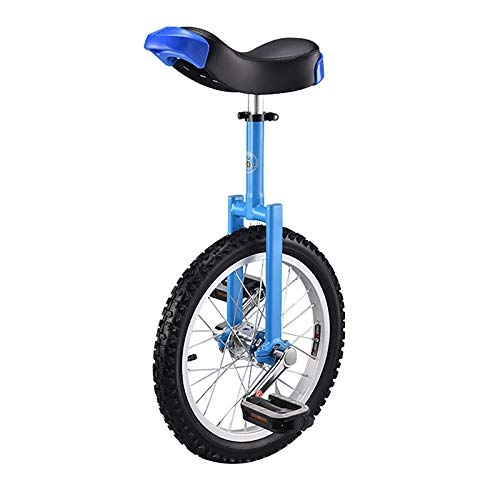 Monocycles : QWEASDF 16", 18", 20", 24" Monocycle vélo Hauteur réglable Monocycle Support de monocycle pour Ados / Kid's / Adulte Charge Montagne, Bleu, 18"