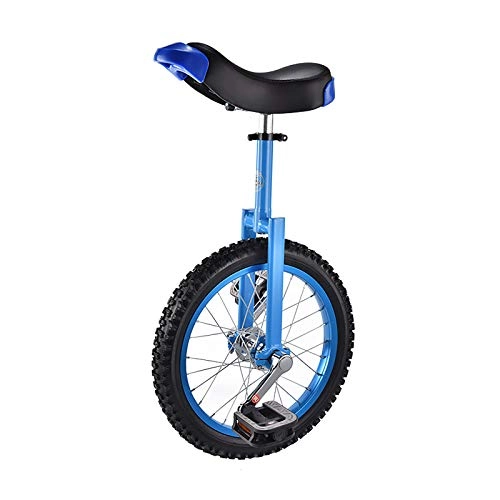 Monocycles : QWEASDF Monocycle, 16", 18" Kid's / Adulte Formateur Monocycle Hauteur Réglable Anti-dérapant Butyl Montagne Pneu Équilibre Cyclisme Exercice Vélo Bike, Bleu, 18