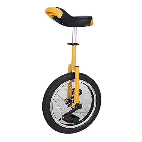 Monocycles : QWEASDF Monocycle Ajustable Pouces pour Enfants Jeunes Monocycles Débutants, 16", 18", 20", 24" Sports de Plein air Exercice de Fitness, Jaune, 16“