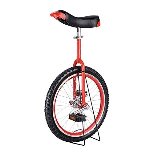 Monocycles : QWEASDF Monocycle Kid's / Adulte Formateur Monocycle Hauteur Réglable Anti-dérapant Butyl Montagne Pneu Équilibre Cyclisme Exercice Vélo Bike 16", 18", 20", 24", Rouge, 18″