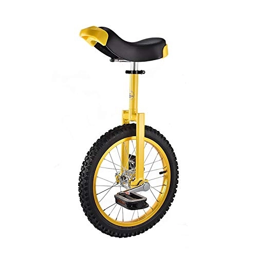 Monocycles : QWEASDF Monocycle / vélo à Une Roue Hauteur réglable Charge maximale 150 Kg, 16", 18" Jante en Alliage de Couleurs, Exercice de Fitness Sportif extérieur, Jaune, 18
