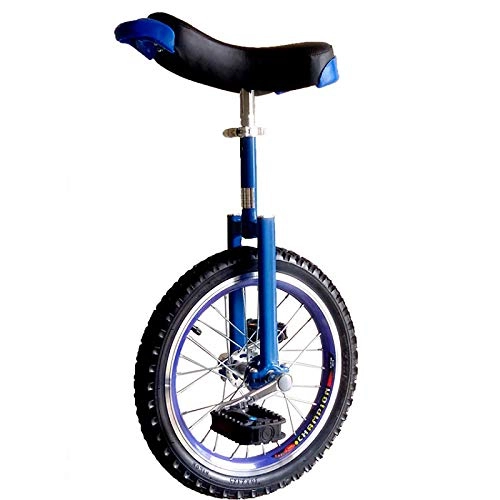Monocycles : QWEASDF Monocycle / vélo à Une Roue Hauteur réglable Charge maximale 150 Kg, Cirque jonglage monocycle Artiste Mono Roue Argent-Noir 16", 18", 20", 24", Bleu, 18”
