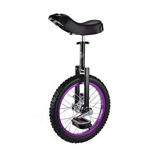 Monocycles : QWEASDF Monocycle / vélo à Une Roue Hauteur réglable Charge maximale 150 Kg Cirque jonglage monocycle Artiste Roue 16"18", Violet, 16“
