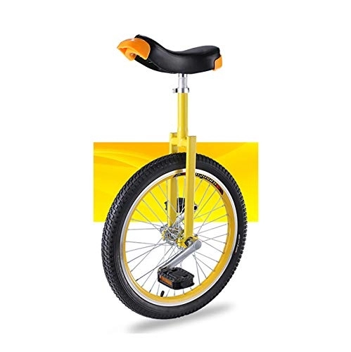 Monocycles : QWEASDF Monocycle / vélo à Une Roue Hauteur réglable Charge maximale 150 Kg, Professional 16", 18", 20", Sports de Plein air Fitness Exercice Santé, Jaune, 20