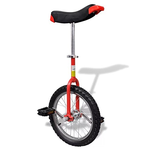 Monocycles : Roderick Irving Monocycle Ajustable en Acier + Caoutchouc + Plastique Diamètre des Roues: 16" (40, 7cm) Rouge et Noir