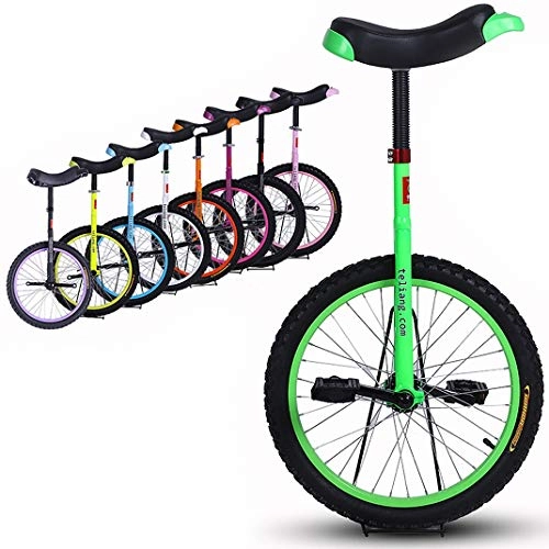 Monocycles : Roue Formateur Monocycle, Hauteur Rglable Skidproof Butyl Pneus Mountain quilibre Vlo Ergonomique Selle Kids' Monocycle Fun Bike Fitness Monocycle (Color : Green, Size : 16inhc)